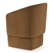 Tassell - Modern Brown Fabric Dining Chair w/ Castor Wheels — view 3