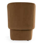 Tassell - Modern Brown Fabric Dining Chair w/ Castor Wheels — view 4