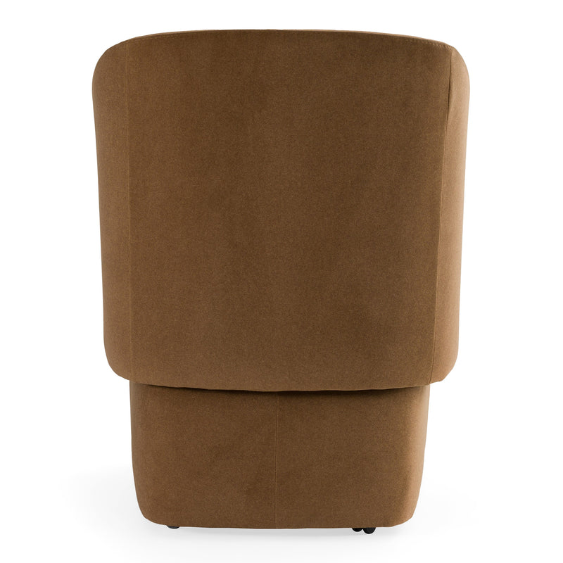 Tassell - Modern Brown Fabric Dining Chair w/ Castor Wheels — view 4