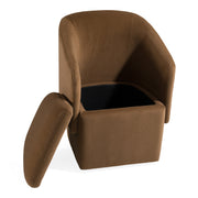 Tassell - Modern Brown Fabric Dining Chair w/ Castor Wheels — view 5