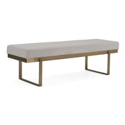 Tatum - Modern Off-White Fabric + Brass Dining Bench