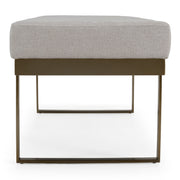 Tatum - Modern Off-White Fabric + Brass Dining Bench — view 2