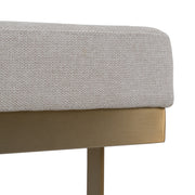 Tatum - Modern Off-White Fabric + Brass Dining Bench — view 3
