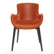 Tayla - Modern Cognac Eco-Leather Dining Chair — view 4