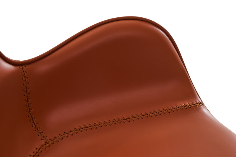 Tayla - Modern Cognac Eco-Leather Dining Chair — view 3