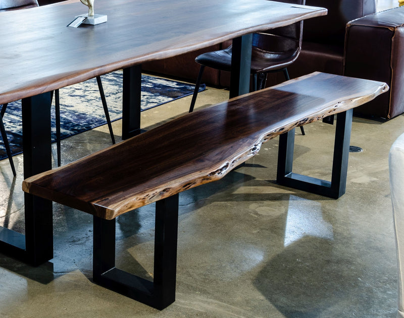 Taylor Modern Live Edge Wood Small 79" Dining Bench — view 4