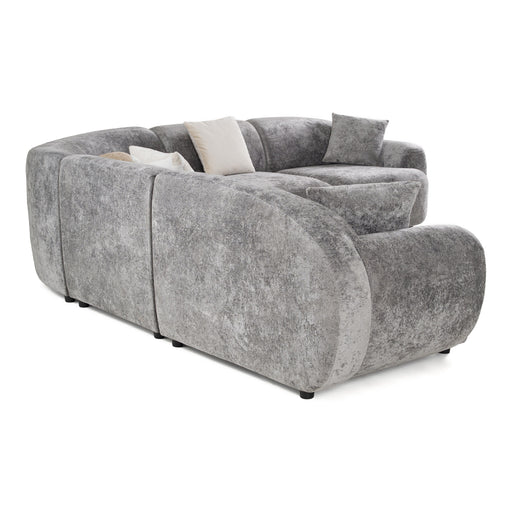 Terra - Modern Grey Fabric Sectional Sofa — view 2