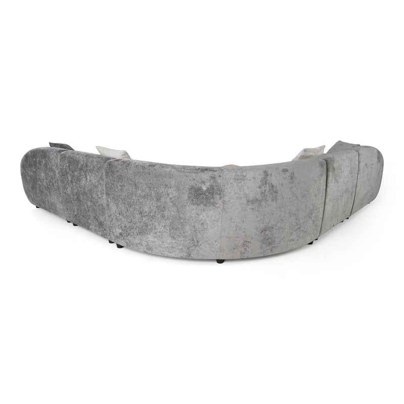 Terra - Modern Grey Fabric Sectional Sofa — view 3