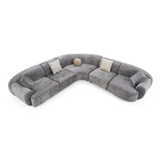 Terra - Modern Grey Fabric Sectional Sofa — view 4