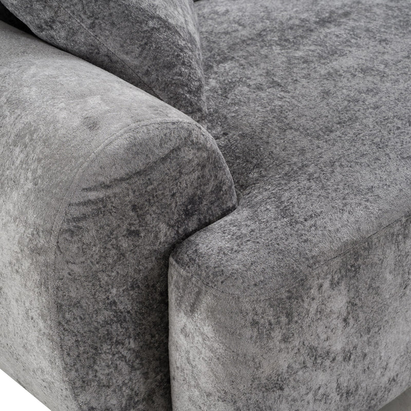 Terra - Modern Grey Fabric Sectional Sofa — view 5