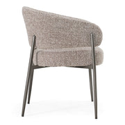 Thomas - Modern Grey Fabric + Pewter Dining Chair — view 2