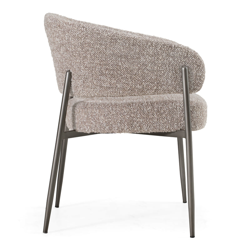 Thomas - Modern Grey Fabric + Pewter Dining Chair — view 2