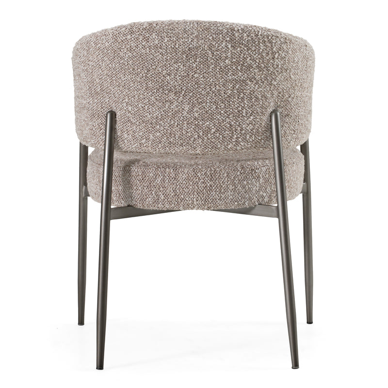 Thomas - Modern Grey Fabric + Pewter Dining Chair — view 3