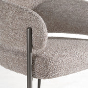 Thomas - Modern Grey Fabric + Pewter Dining Chair — view 4