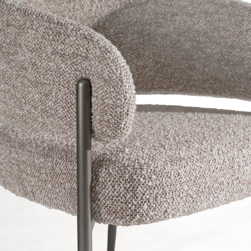 Thomas - Modern Grey Fabric + Pewter Dining Chair — view 4
