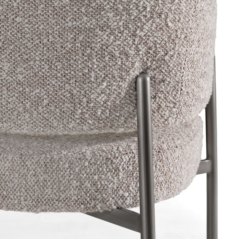 Thomas - Modern Grey Fabric + Pewter Dining Chair — view 5