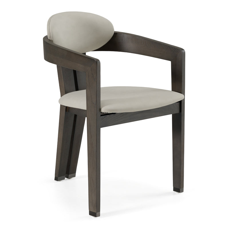 Thorne Light Grey and Dark Grey Arm Dining Chair — view 2