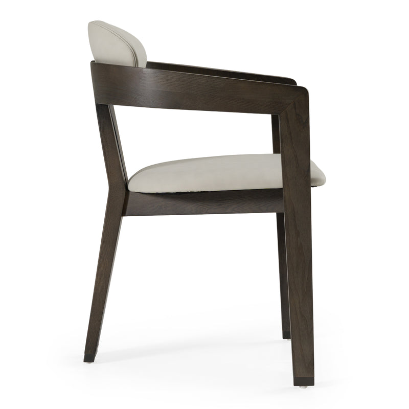Thorne Light Grey and Dark Grey Arm Dining Chair — view 3