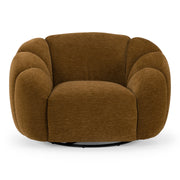 Thune - Modern Brown Fabric Swivel Accent Chair — view 2