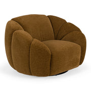 Thune - Modern Brown Fabric Swivel Accent Chair — view 3