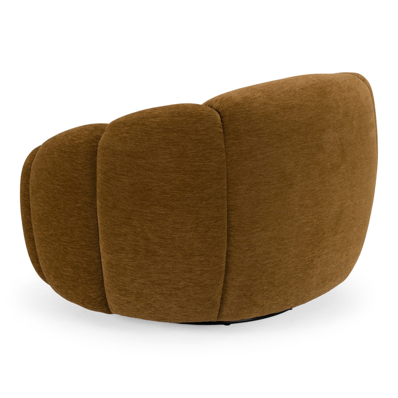 Thune - Modern Brown Fabric Swivel Accent Chair — view 5