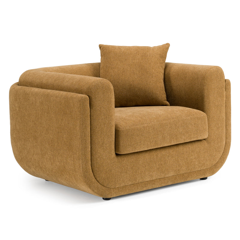 Tiene - Modern Orange Fabric Chair — view 2