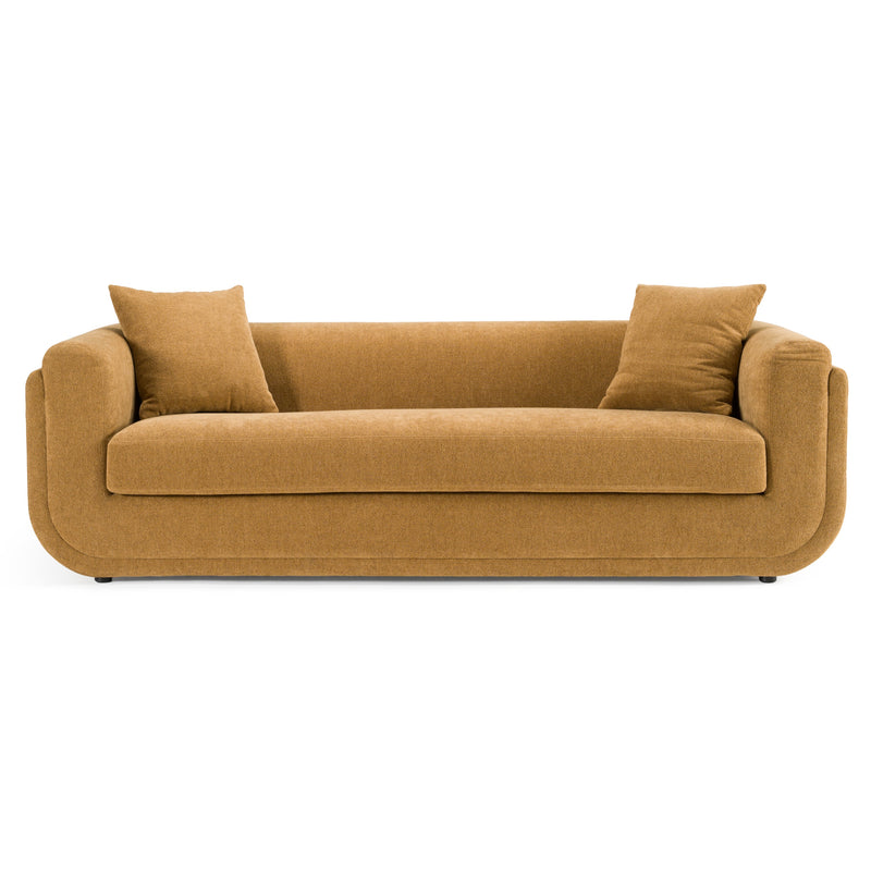 Tiene - Modern Orange Fabric 3-Seat Sofa