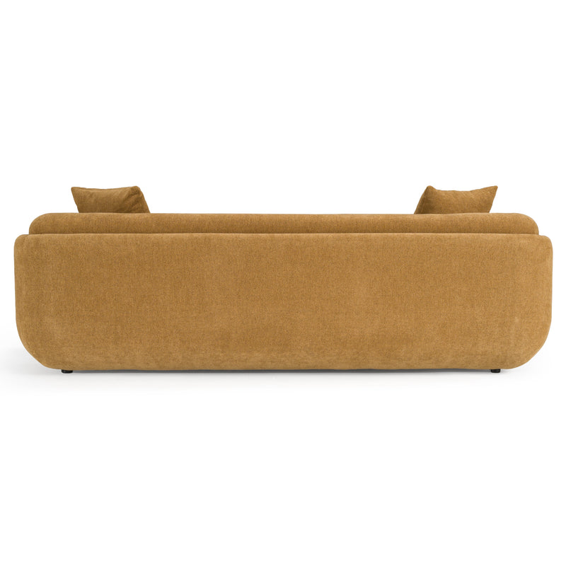 Tiene - Modern Orange Fabric 3-Seat Sofa — view 4