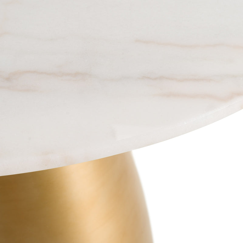 Tilly - Glam White Marble + Gold Round Dining Table — view 3