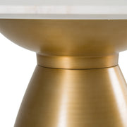 Tilly - Glam White Marble + Gold Round Dining Table — view 4