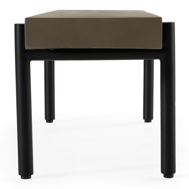 Timlin - Modern Concrete & Metal Bench — view 2