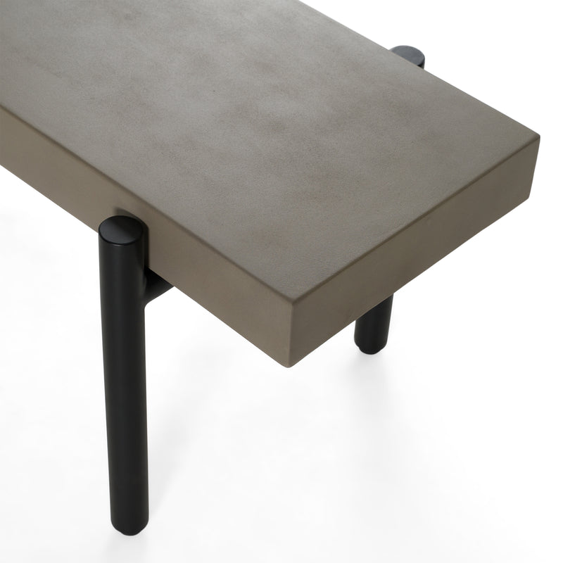 Timlin - Modern Concrete & Metal Bench — view 3