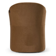 Timothy - Modern Brown Fabric Dining Chair w/ Castor Wheels — view 4