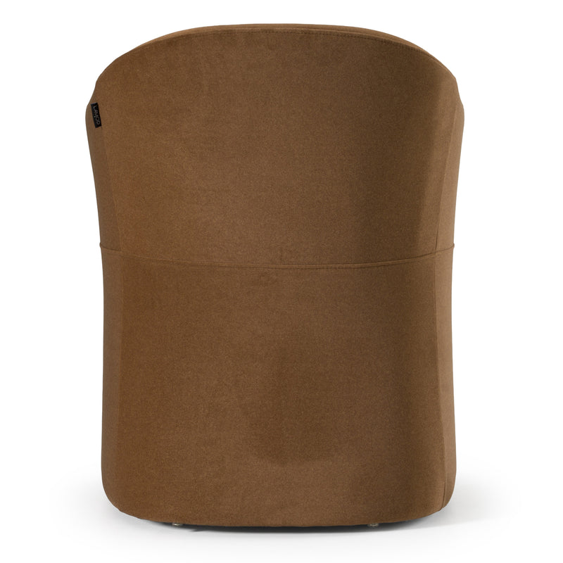 Timothy - Modern Brown Fabric Dining Chair w/ Castor Wheels — view 4