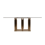 Token Modern Smoked Grey Glass & Rosegold Dining Table — view 3