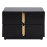 Token - Modern Black + Gold Wide Nightstand — view 5