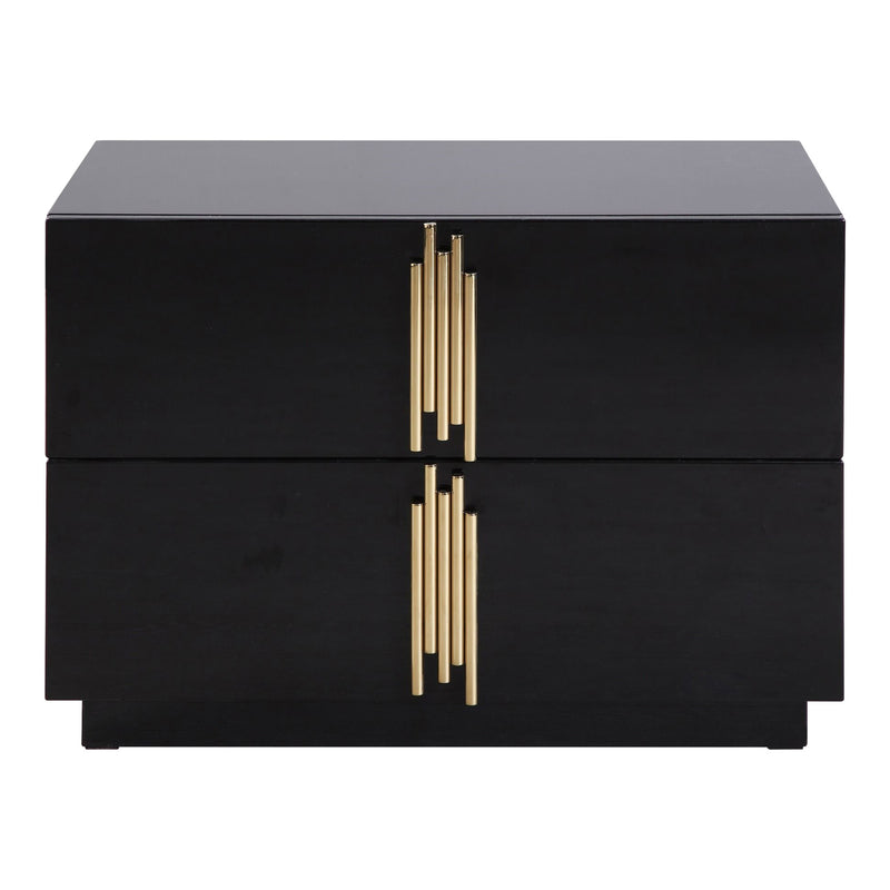 Token - Modern Black + Gold Wide Nightstand — view 5