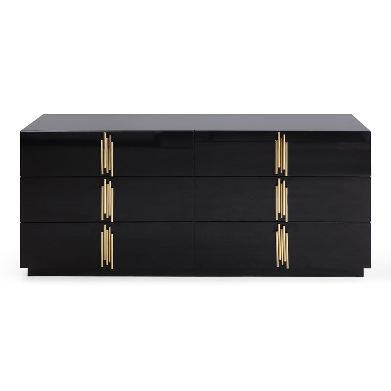 Token - Modern Black + Gold Wide Dresser — view 5