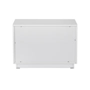 Token - Modern White & Stainless Steel Wide Nightstand — view 3