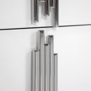 Token - Modern White & Stainless Steel Wide Nightstand — view 5