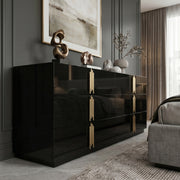 Token - Modern Black + Gold Wide Dresser — view 4