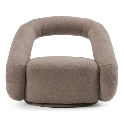 Tony - Modern Brown Fabric Swivel Accent Chair — view 2