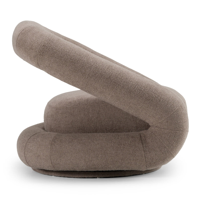 Tony - Modern Brown Fabric Swivel Accent Chair — view 3