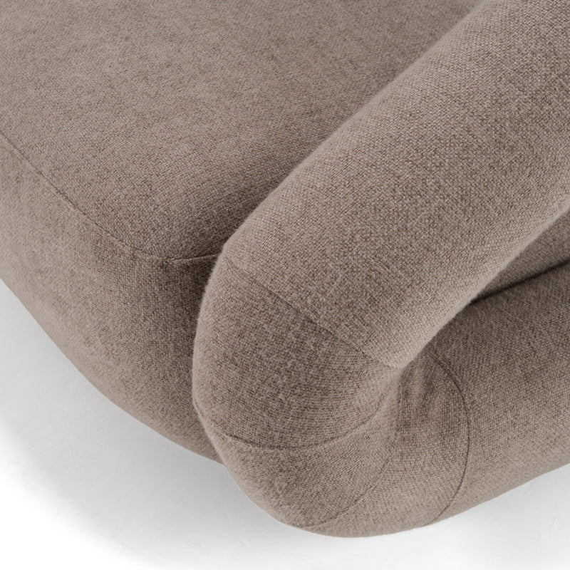 Tony - Modern Brown Fabric Swivel Accent Chair — view 5
