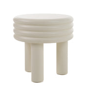 Townley - Contemporary White Round End Table — view 2