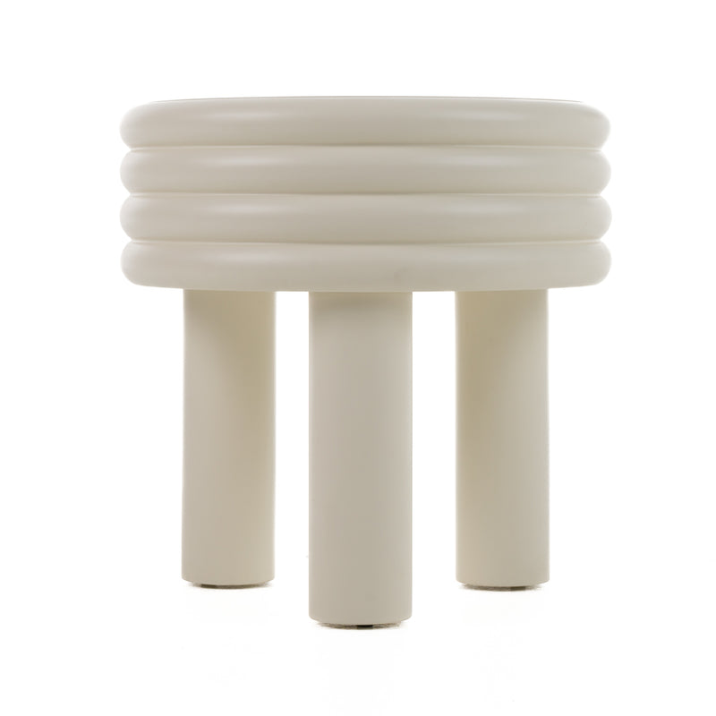 Townley - Contemporary White Round End Table — view 3