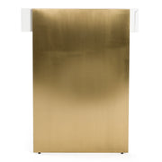 Trahan - Modern Gloss White and Brushed Gold Office Desk — view 4