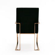Trea - Modern Black Velvet & Rosegold Dining Chair