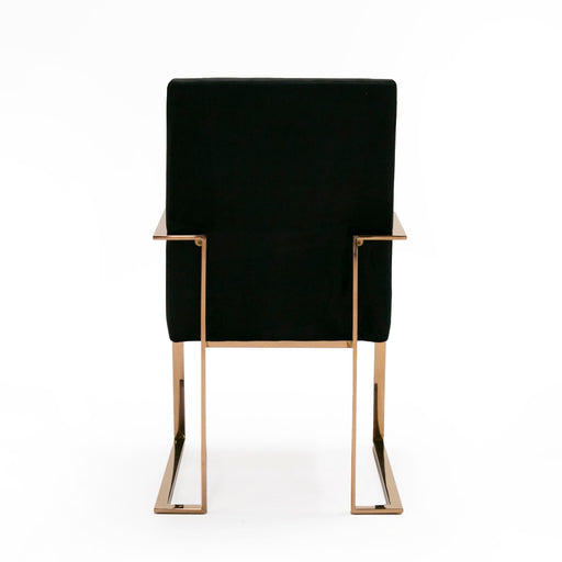 Trea - Modern Black Velvet & Rosegold Dining Chair