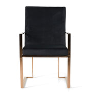 Trea - Modern Black Velvet & Rosegold Dining Chair — view 4